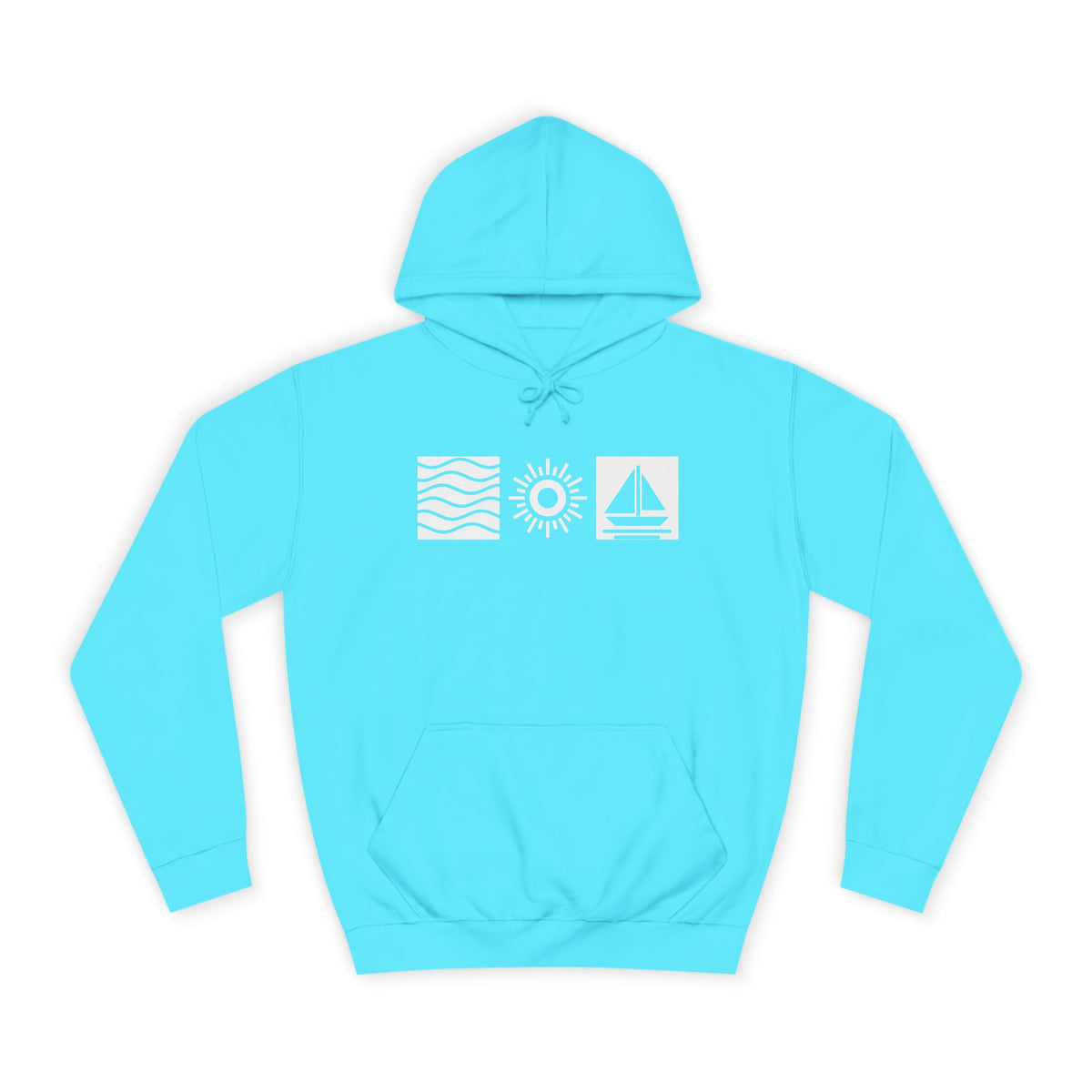 Saltless Nautical Hoodie - Turquoise Surf - Front